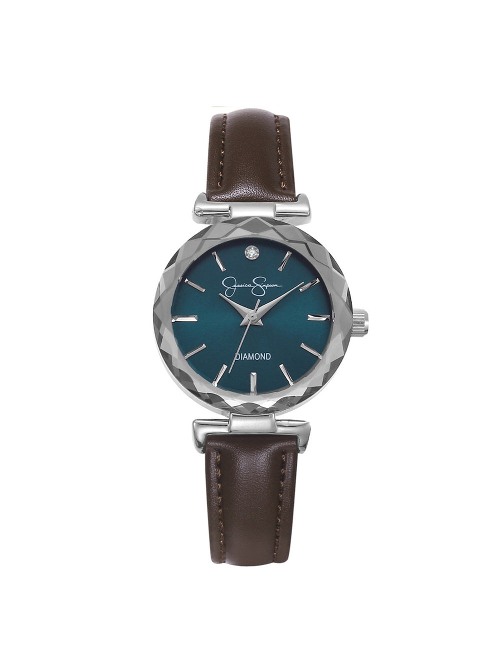 Circle Case Watch in Dark Brown | Jessica Simpson Accessories