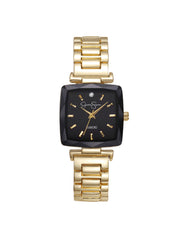 Square Case Bracelet Watch in Gold & Black | Jessica Simpson Accessories