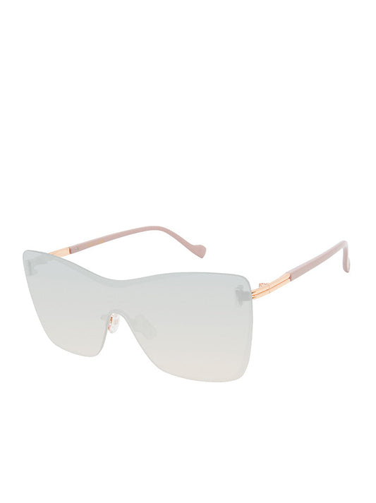 Glamorous Frameless Shield Sunglasses in Rose Gold | Jessica Simpson Accessories