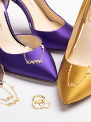 Personalized Necklace with Pavé Cubic Zirconia Charm - Gold | Jessica Simpson Accessories