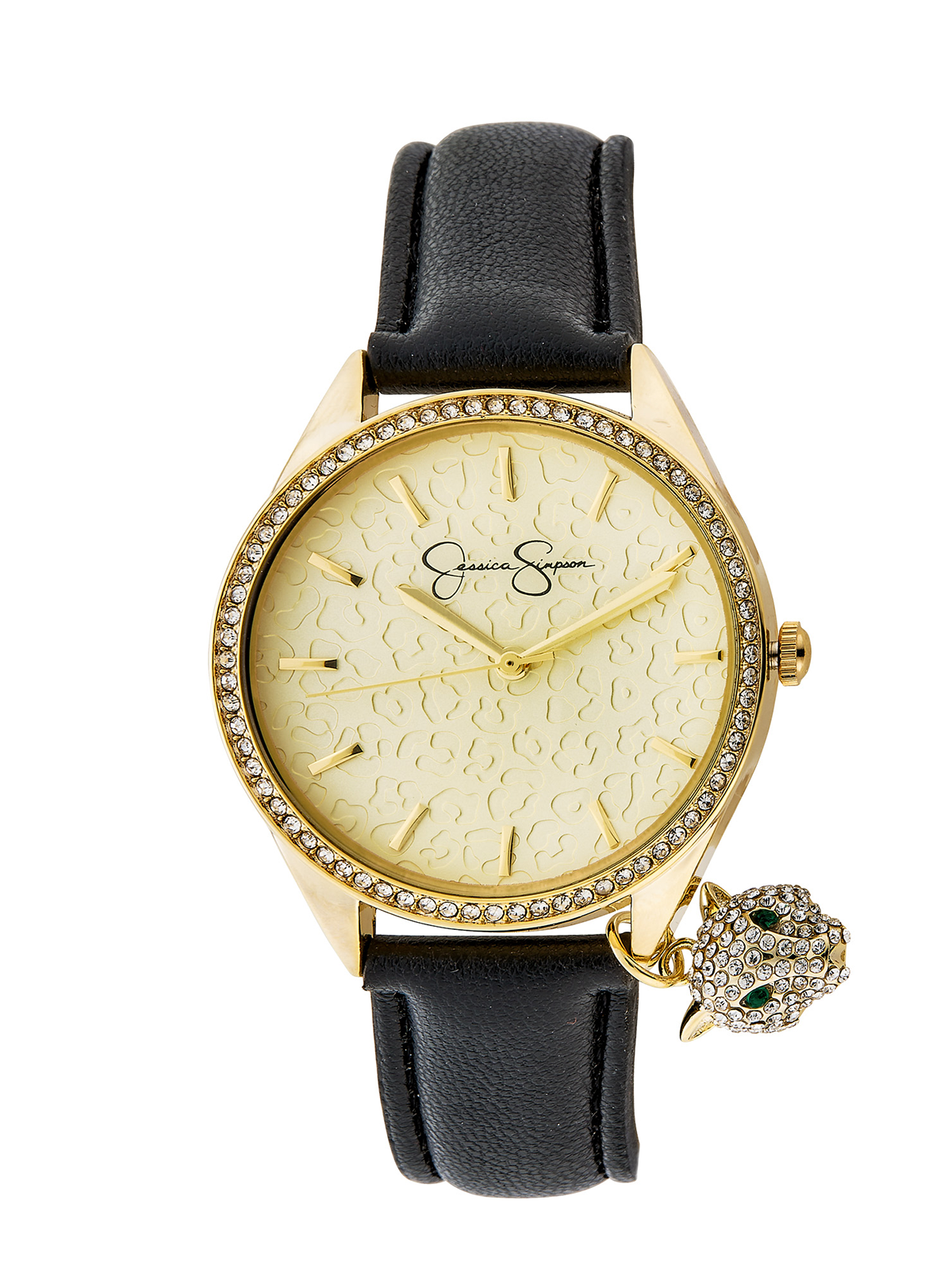Gold Tone Dangle Panther Strap Watch | Jessica Simpson Accessories