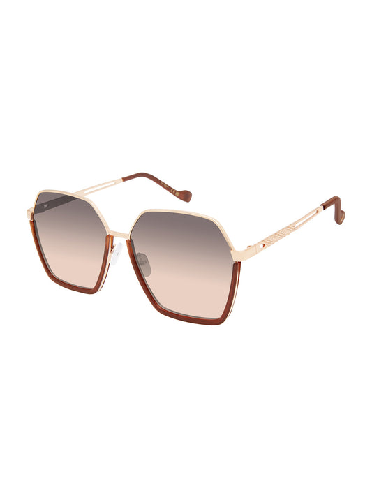 Geometric Metal Sunglasses in Gold | Jessica Simpson Accessories