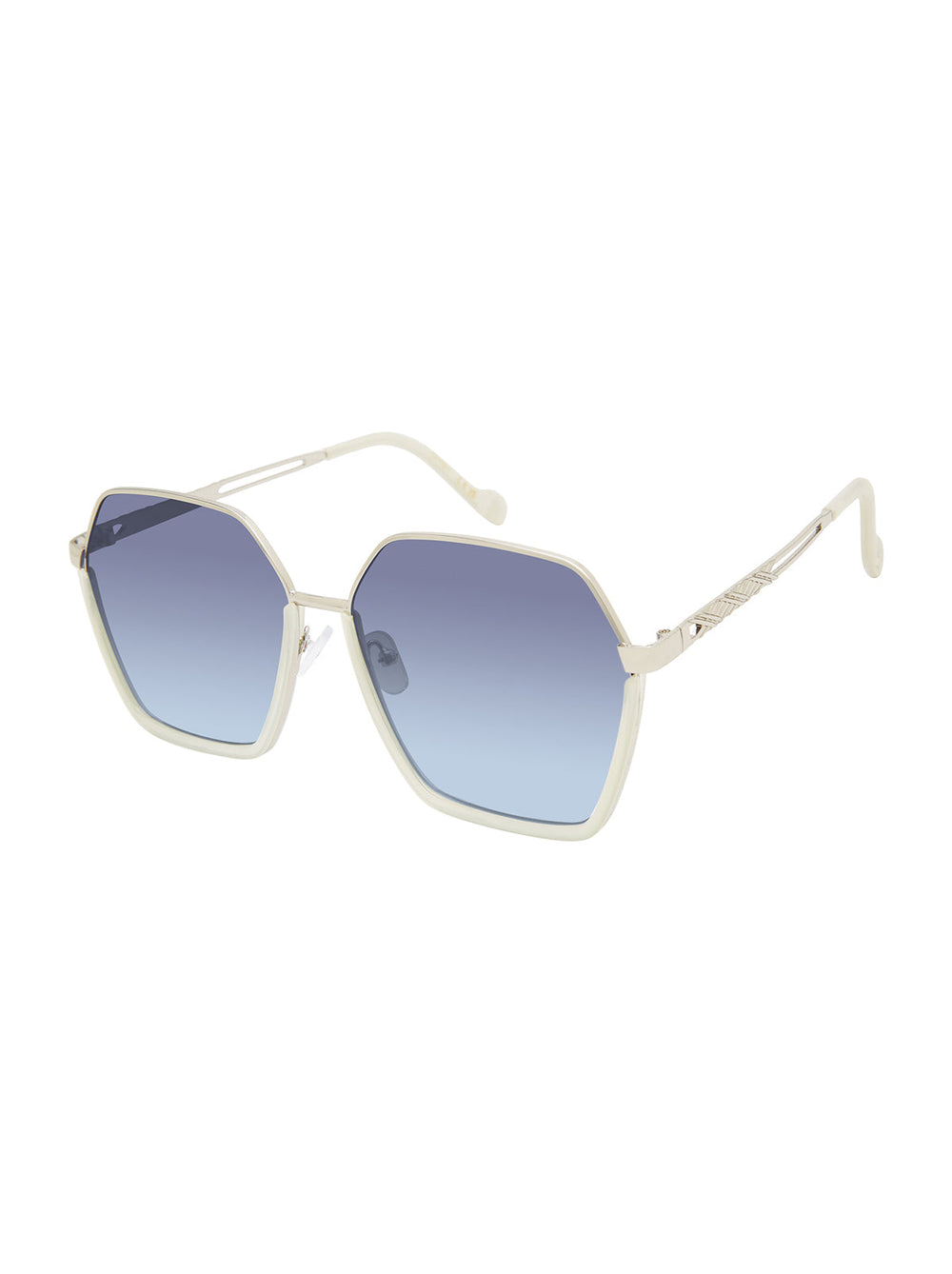 Geometric Metal Sunglasses in Silver | Jessica Simpson Accessories