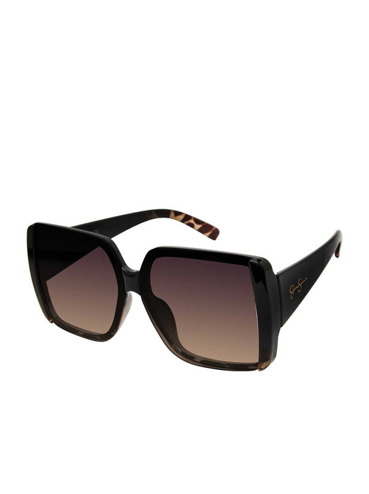Oversized Glamorous Square Sunglasses in Black and Tortoise | Jessica Simpson Accessories