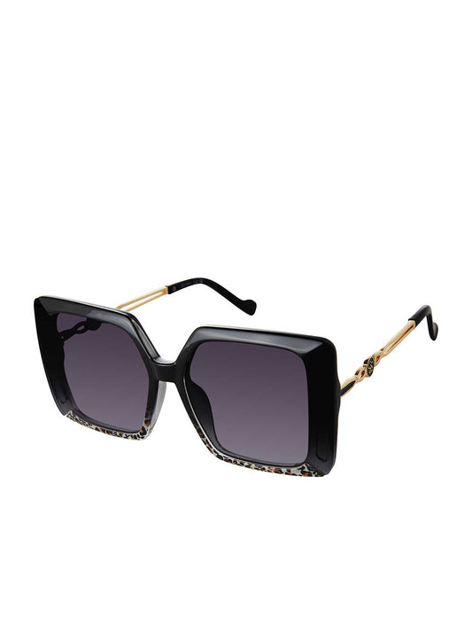 Glamorous Square Metal Temple Sunglasses in Black | Jessica Simpson Accessories