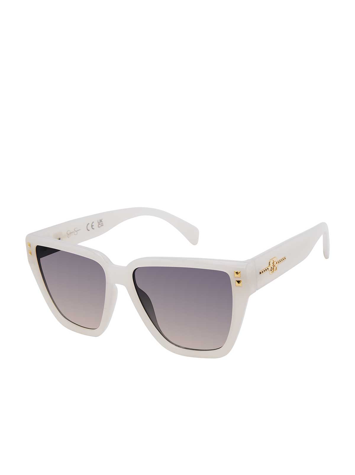 Star Studded Cat Eye Sunglasses in Cream | Jessica Simpson Accessories