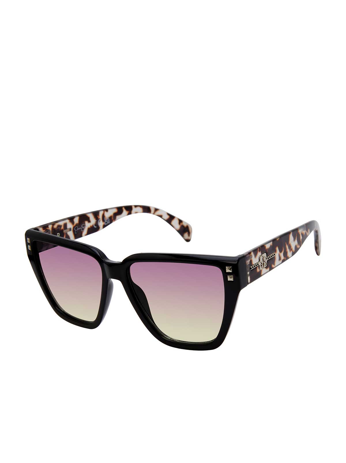 Star Studded Cat Eye Sunglasses in Black and Tortoise | Jessica Simpson Accessories