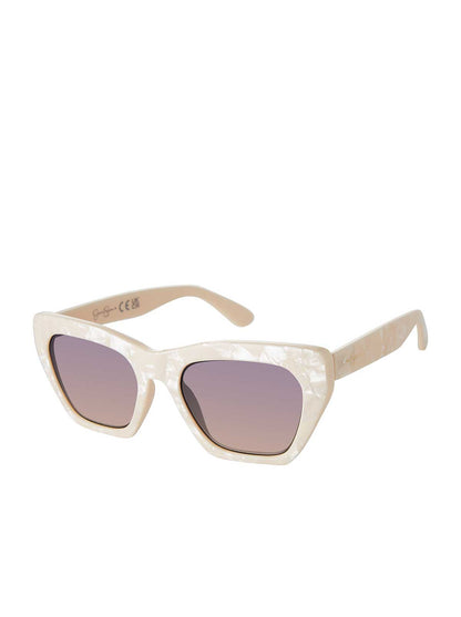 Vintage Cat Eye Sunglasses in Cream Marble | Jessica Simpson Accessories