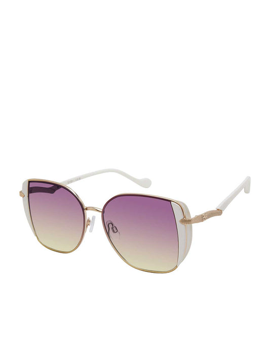 Metal Shield Butterfly Sunglasses in Gold | Jessica Simpson Accessories