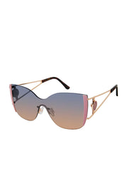 Metal Cat Eye Shield Sunglasses in Gold & Rose | Jessica Simpson Accessories