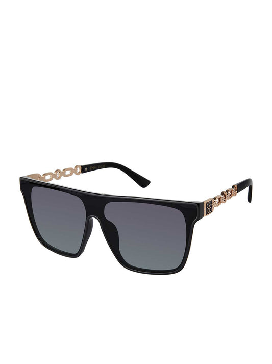 Metal Square Shield Sunglasses in Black | Jessica Simpson Accessories