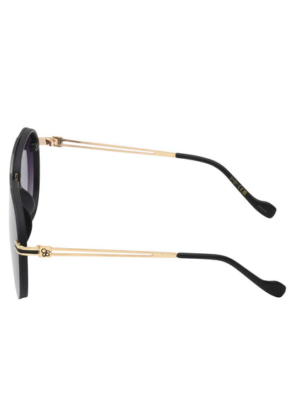 Metal Aviator Sunglasses in Smoke Matte Black | Jessica Simpson Accessories