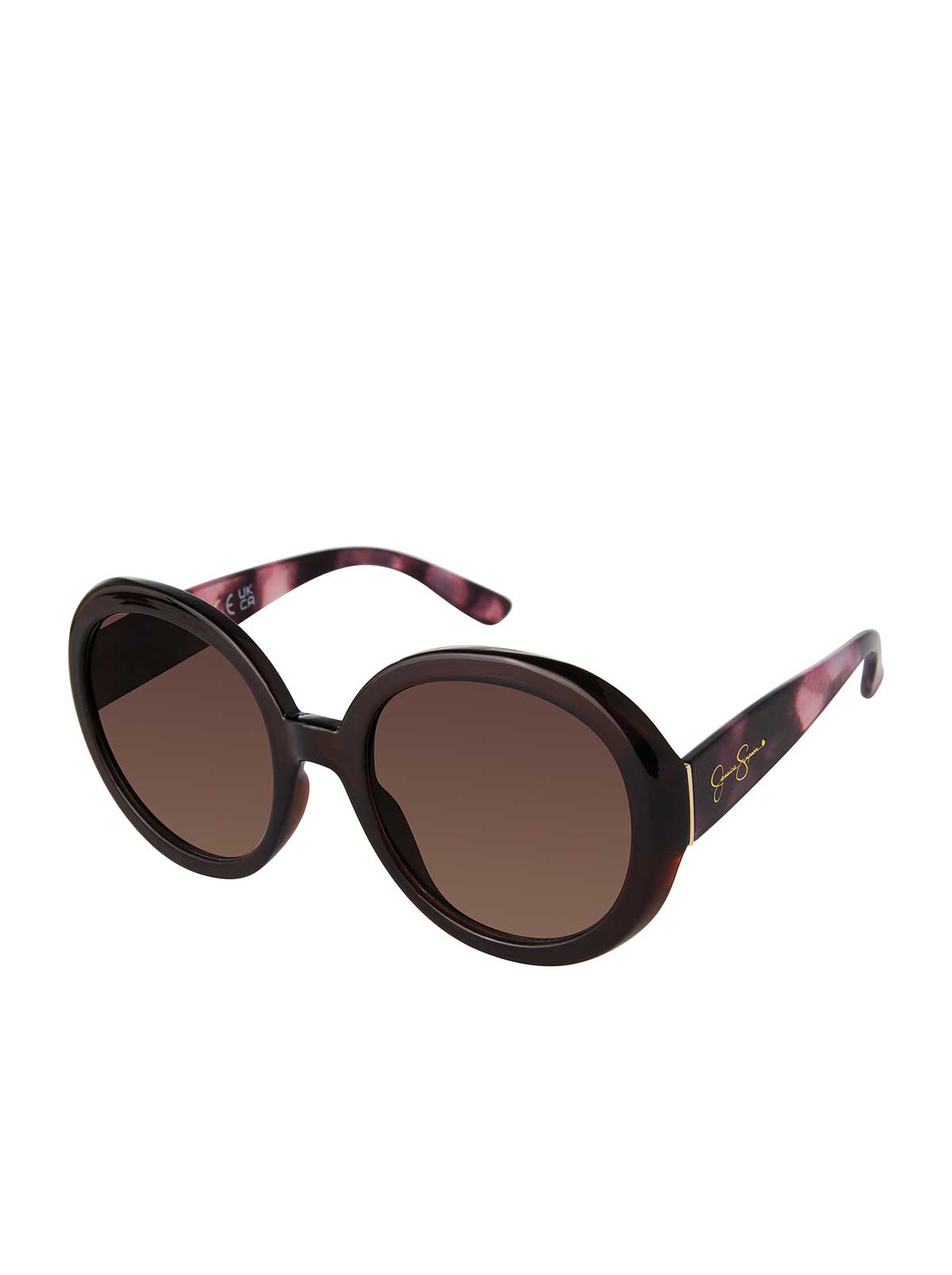 Oversized Fashionable Round Sunglasses in Tortoise | Jessica Simpson Accessories