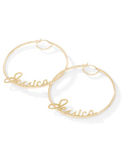 Personalized Hoop Earrings in 18K Gold | Jessica Simpson Accessories