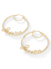 Personalized Hoop Earrings in 18K Gold | Jessica Simpson Accessories