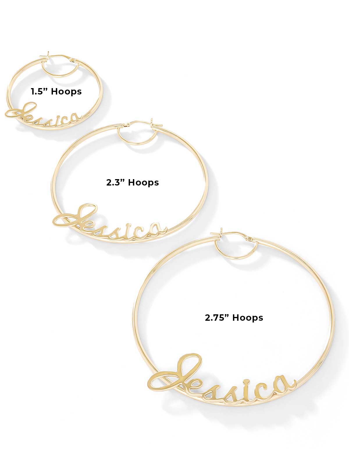 Personalized Hoop Earrings in 18K Gold | Jessica Simpson Accessories