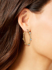 Large Hoop Crystal Earrings | Jessica Simpson Accessories