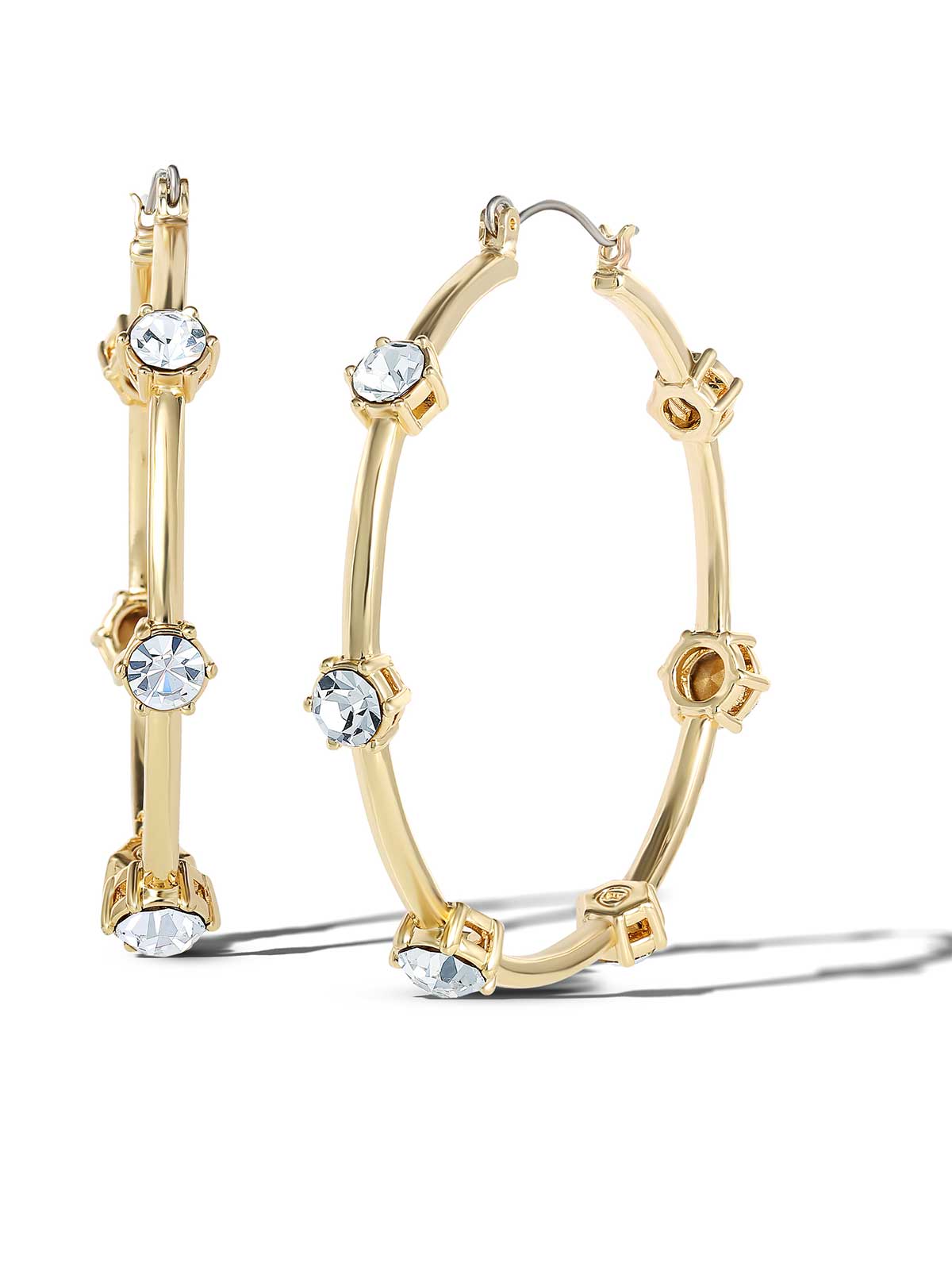 Large Hoop Crystal Earrings | Jessica Simpson Accessories