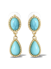 Turquoise Stone Drop Earrings | Jessica Simpson Accessories