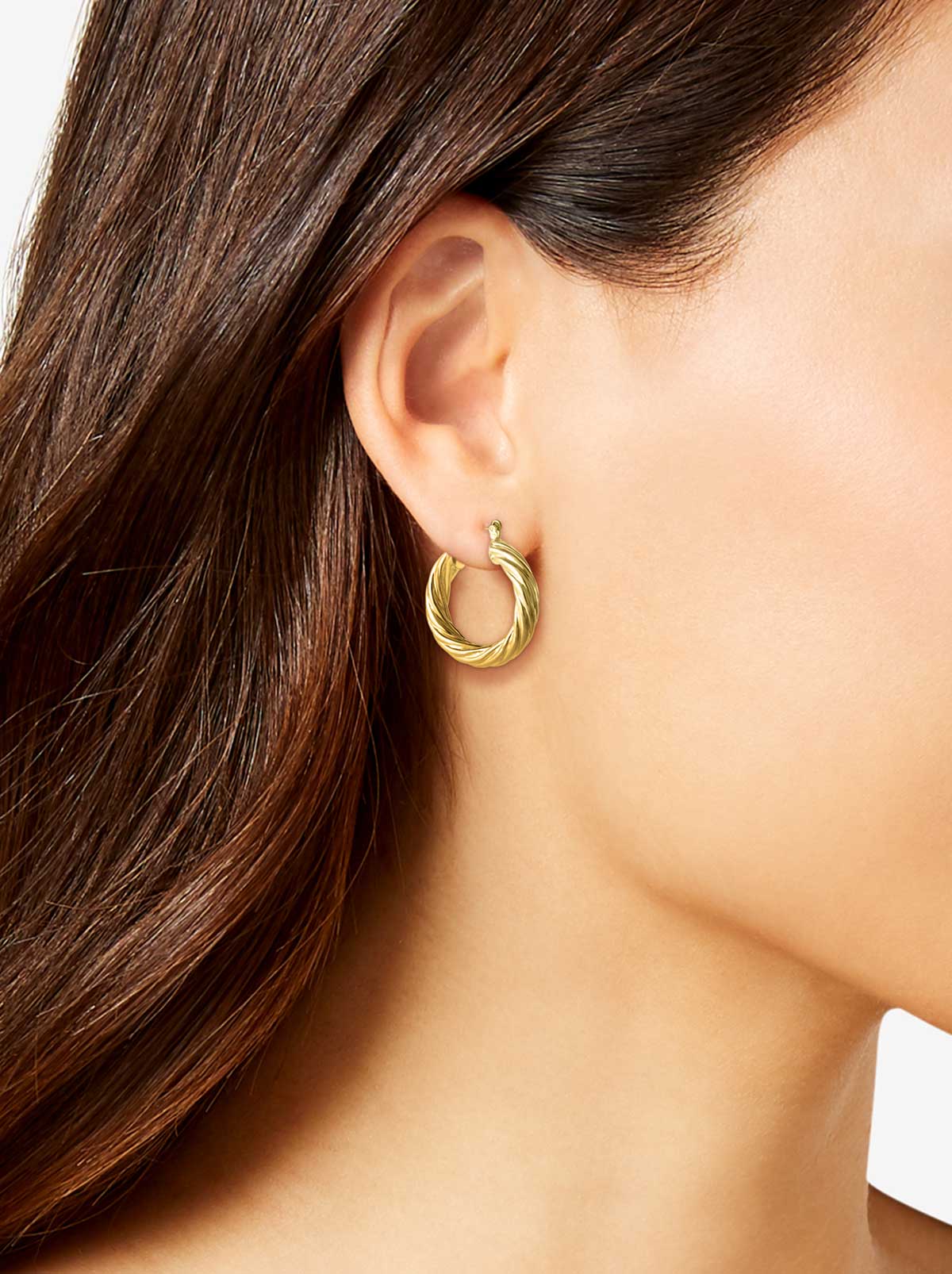 Thick Twisted Hoop Earrings in Gold | Jessica Simpson Accessories