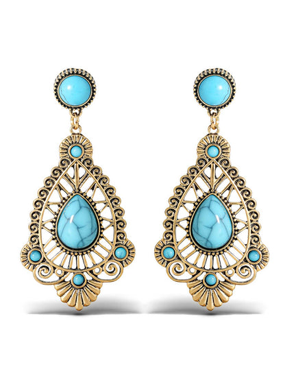 Turquoise Stone Filigree Earrings | Jessica Simpson Accessories