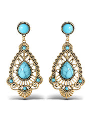 Turquoise Stone Filigree Earrings | Jessica Simpson Accessories