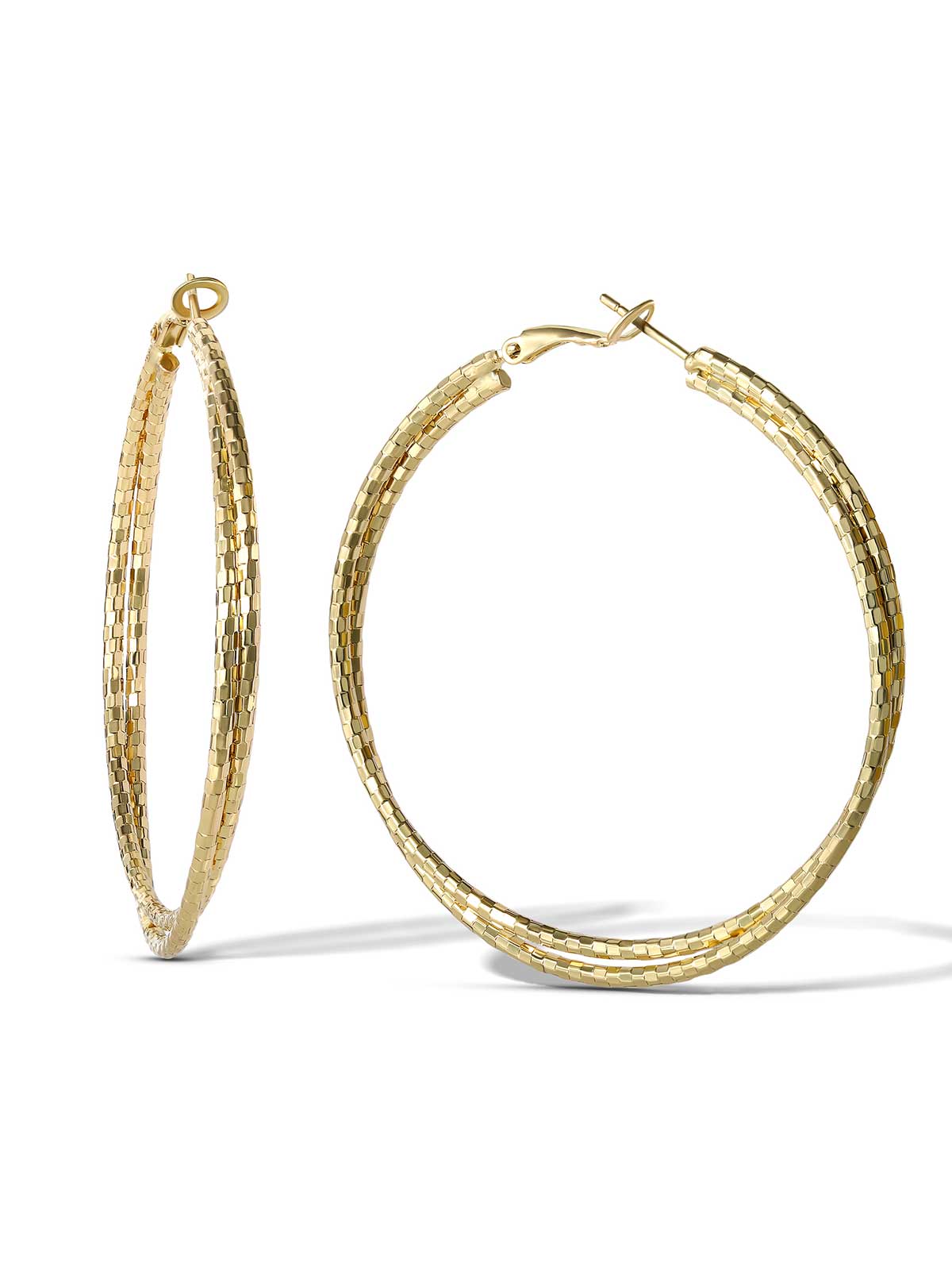 Double Hoop Faceted Earrings | Jessica Simpson Accessories