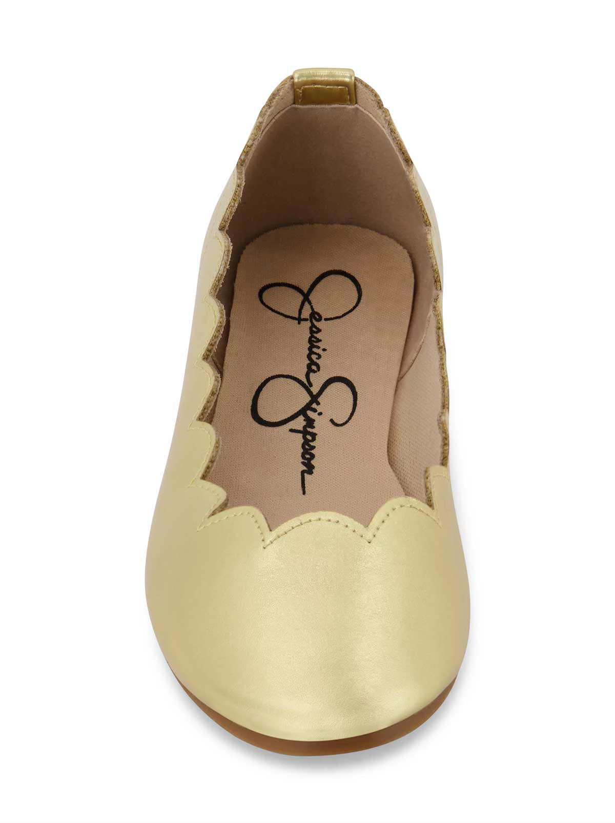 Girls' Amy Scallop Ballet Flat in Gold | Jessica Simpson Women
