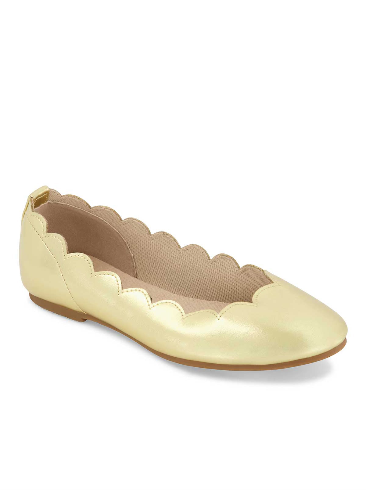 Girls' Amy Scallop Ballet Flat in Gold | Jessica Simpson Women