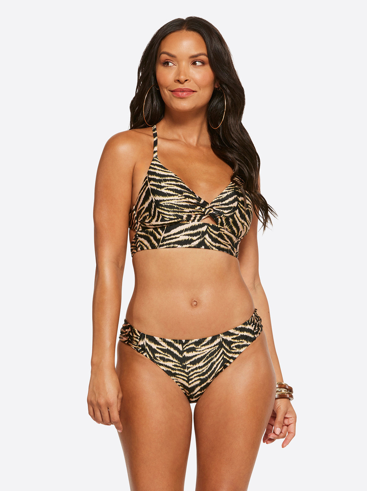 Eazy Zebra Twist Front Cami in Black Multi | Jessica Simpson Women