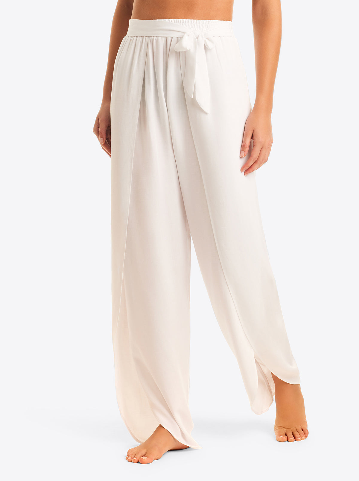 Basic Solid Beach Pant Cover Up in White | Jessica Simpson Women