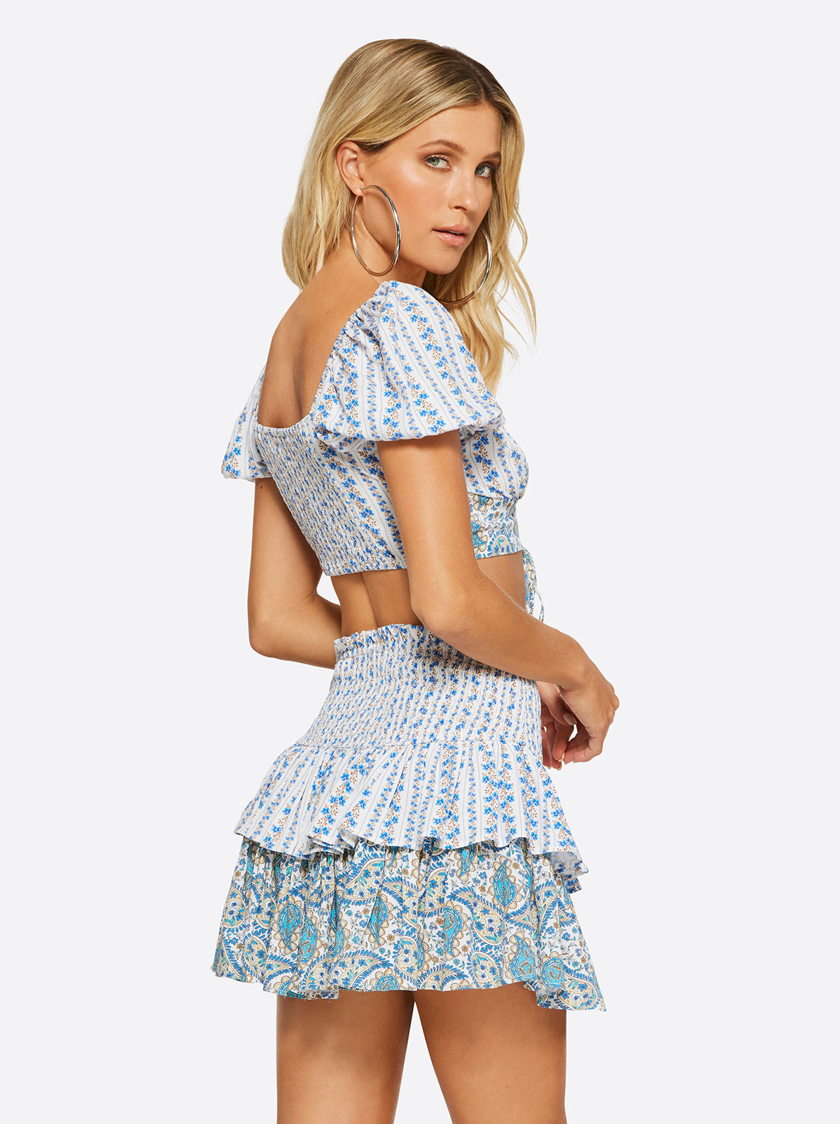 Sweetness Overload Puff Sleeve Top in White Multi | Jessica Simpson Women