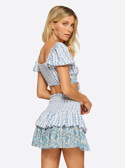 Sweetness Overload Puff Sleeve Top in White Multi | Jessica Simpson Women