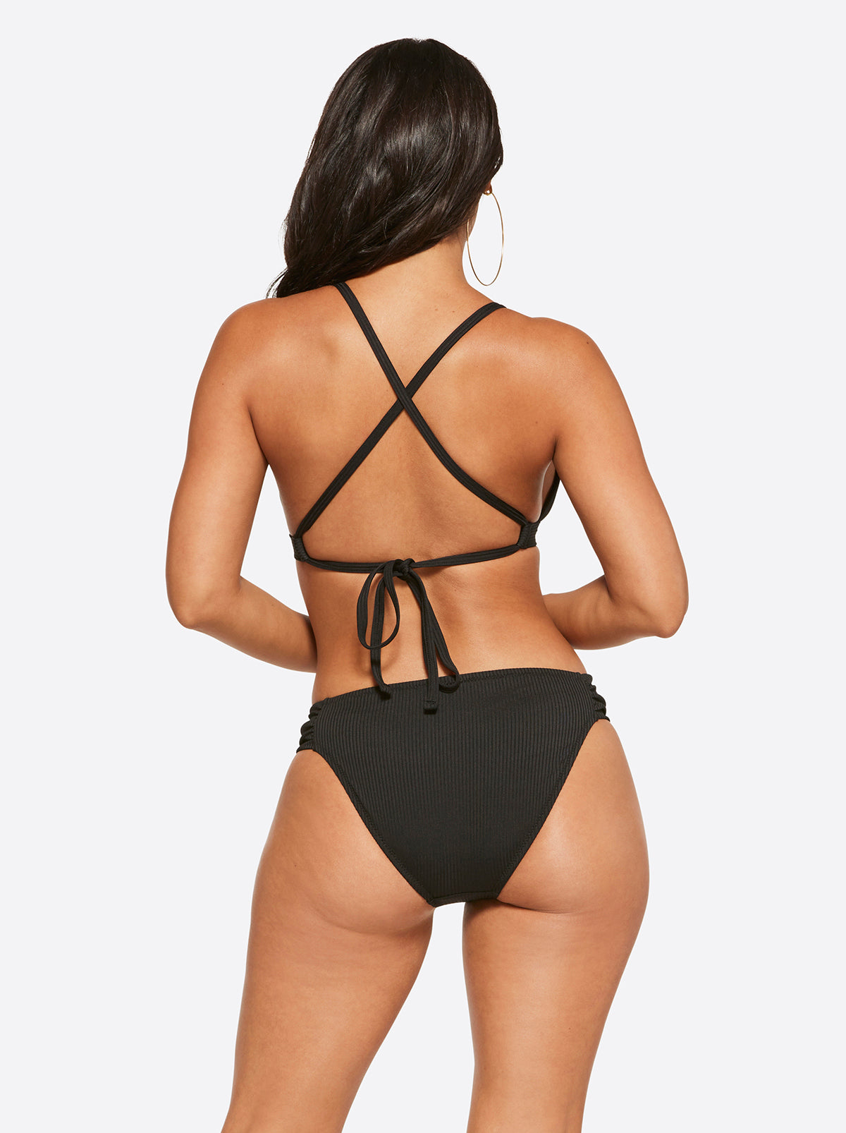 Textured Solids Full Support Triangle Bra in Black | Jessica Simpson Women