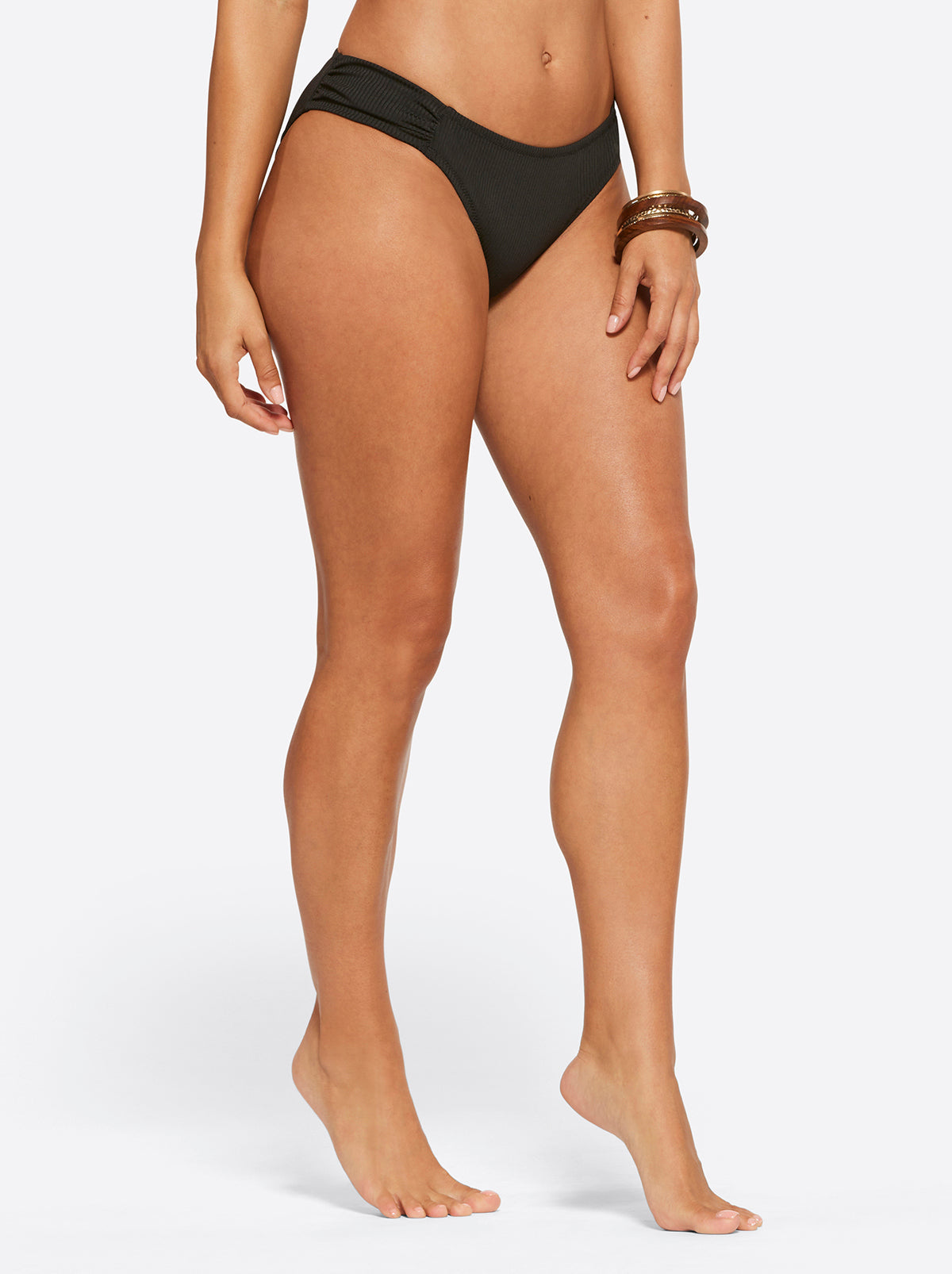 Textured Solids Side Shirred Hipster in Black | Jessica Simpson Women