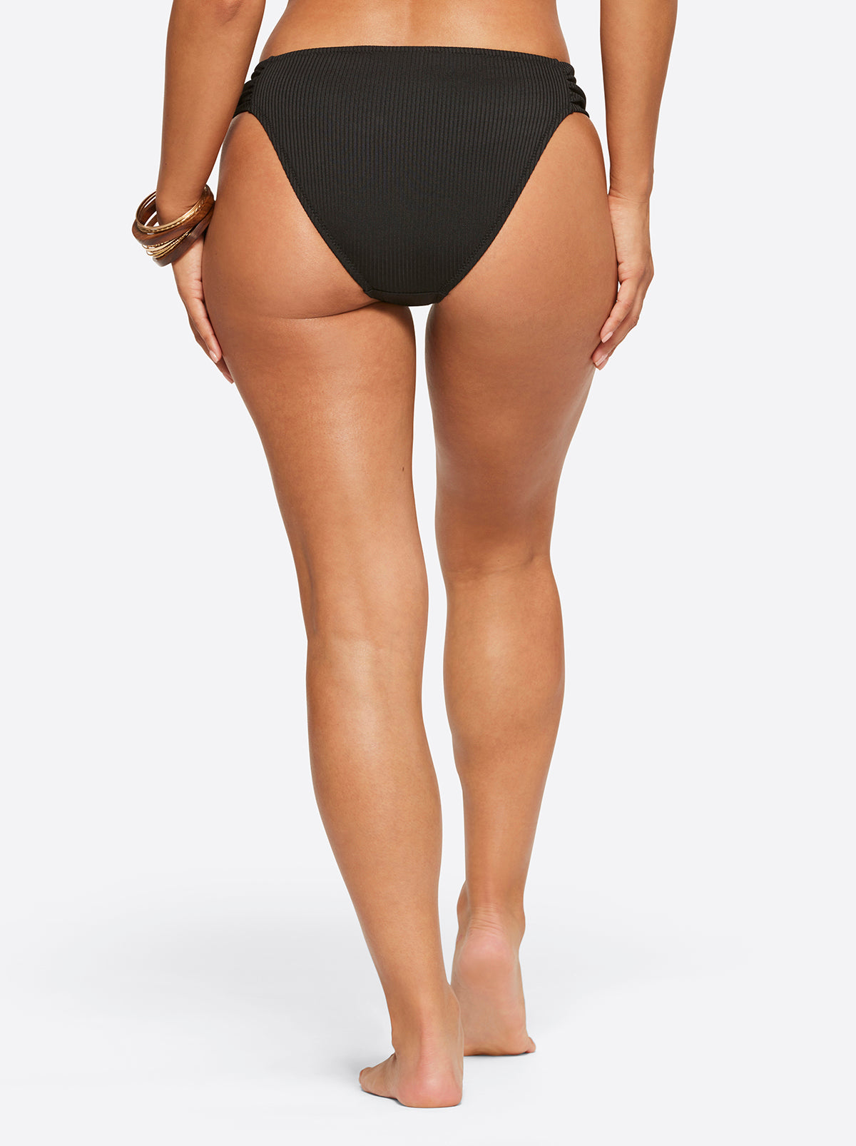 Textured Solids Side Shirred Hipster in Black | Jessica Simpson Women