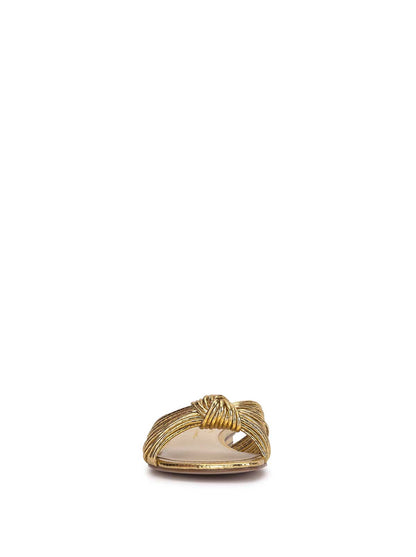 Dydra Knotted Flat Sandal in Gold | Jessica Simpson Women