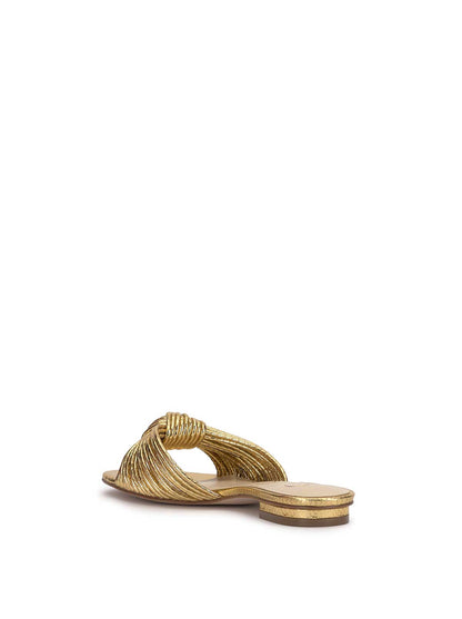 Dydra Knotted Flat Sandal in Gold | Jessica Simpson Women