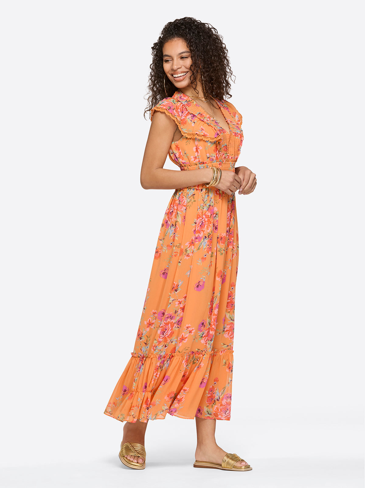 Phillipa Maxi Dress in Watercolor Roses | Jessica Simpson Women