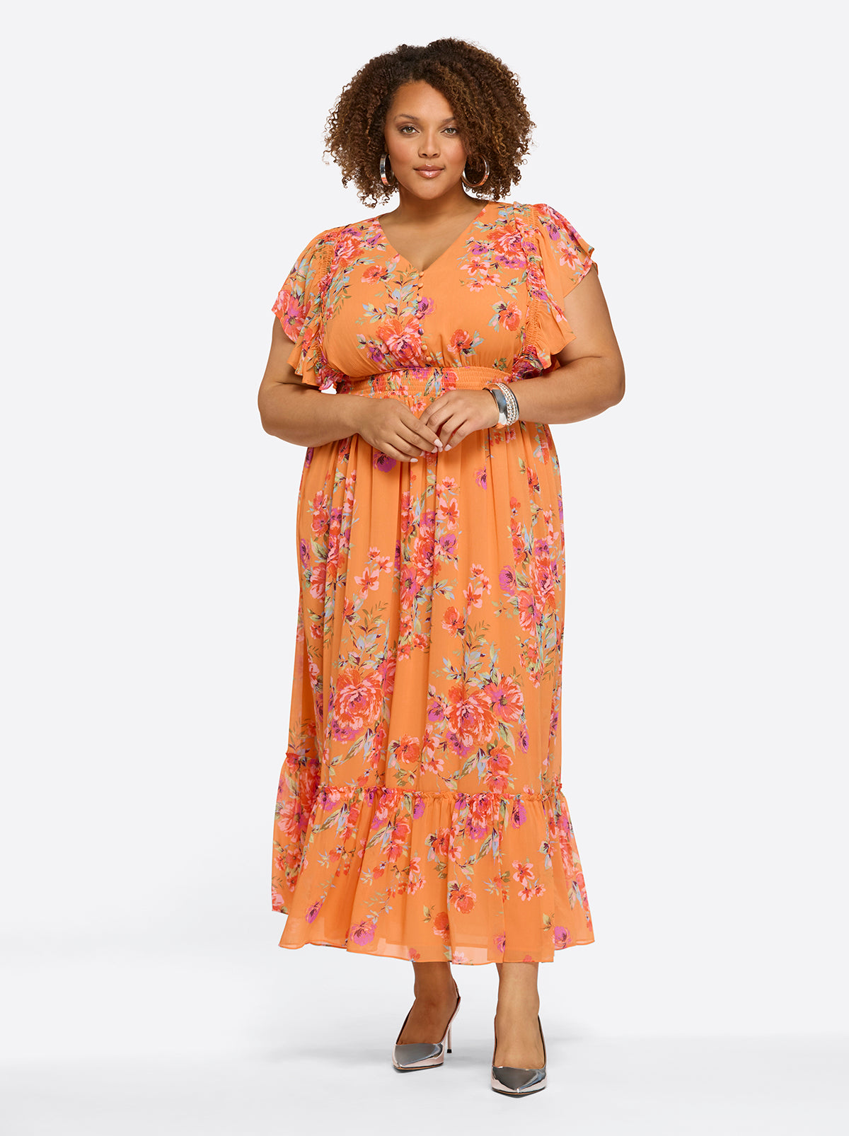 Althea Maxi Dress in Watercolor Roses | Jessica Simpson Women
