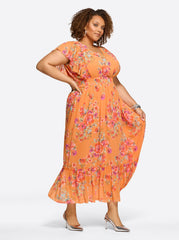 Althea Maxi Dress in Watercolor Roses | Jessica Simpson Women