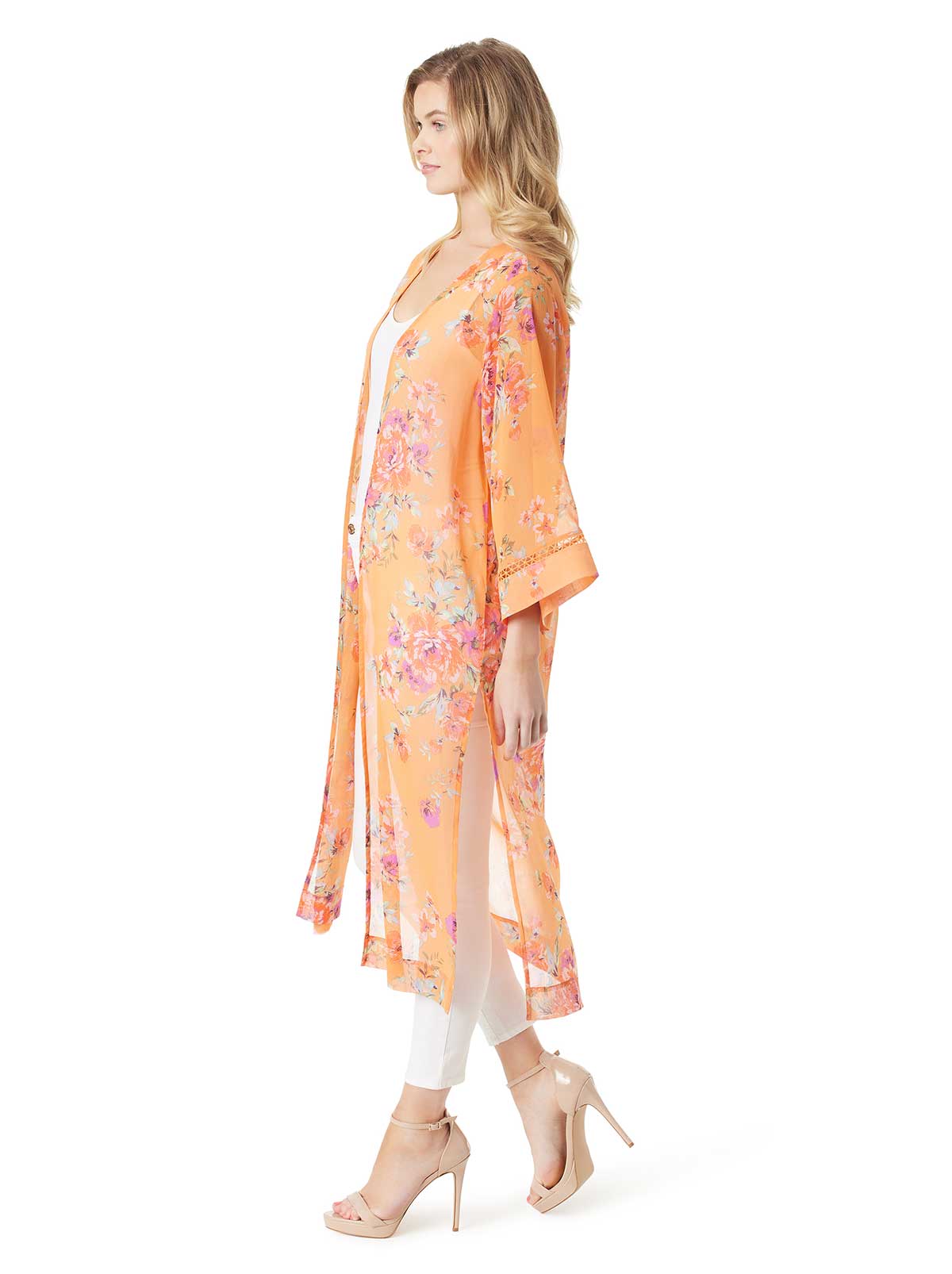 Caelan Kimono in Watercolor Roses | Jessica Simpson Women