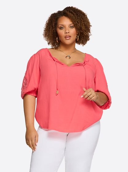 Sibyl Top in Rose Of Sharon | Jessica Simpson Women