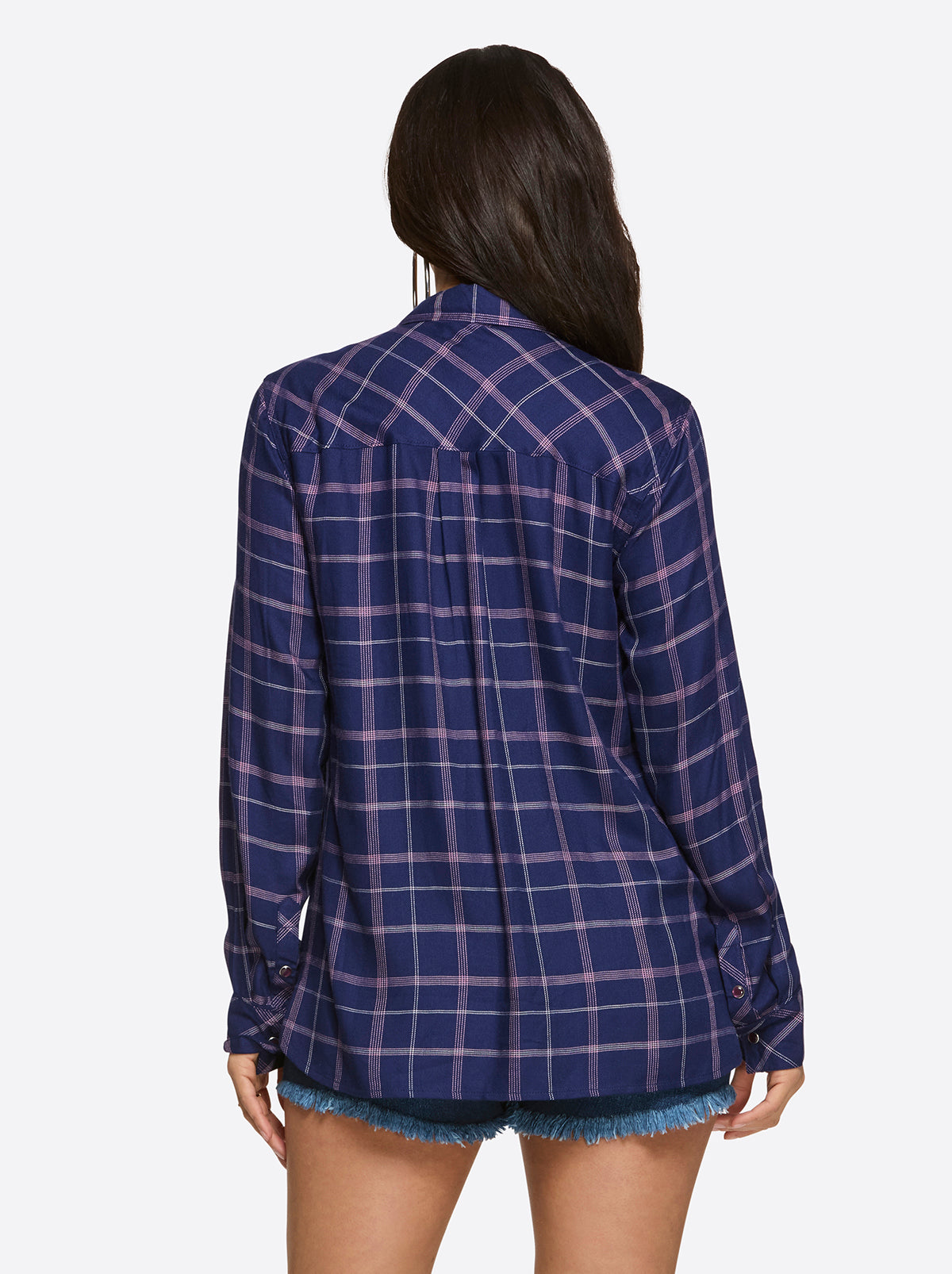 Petunia Shirt in Ocean Cavern Plaid | Jessica Simpson Women