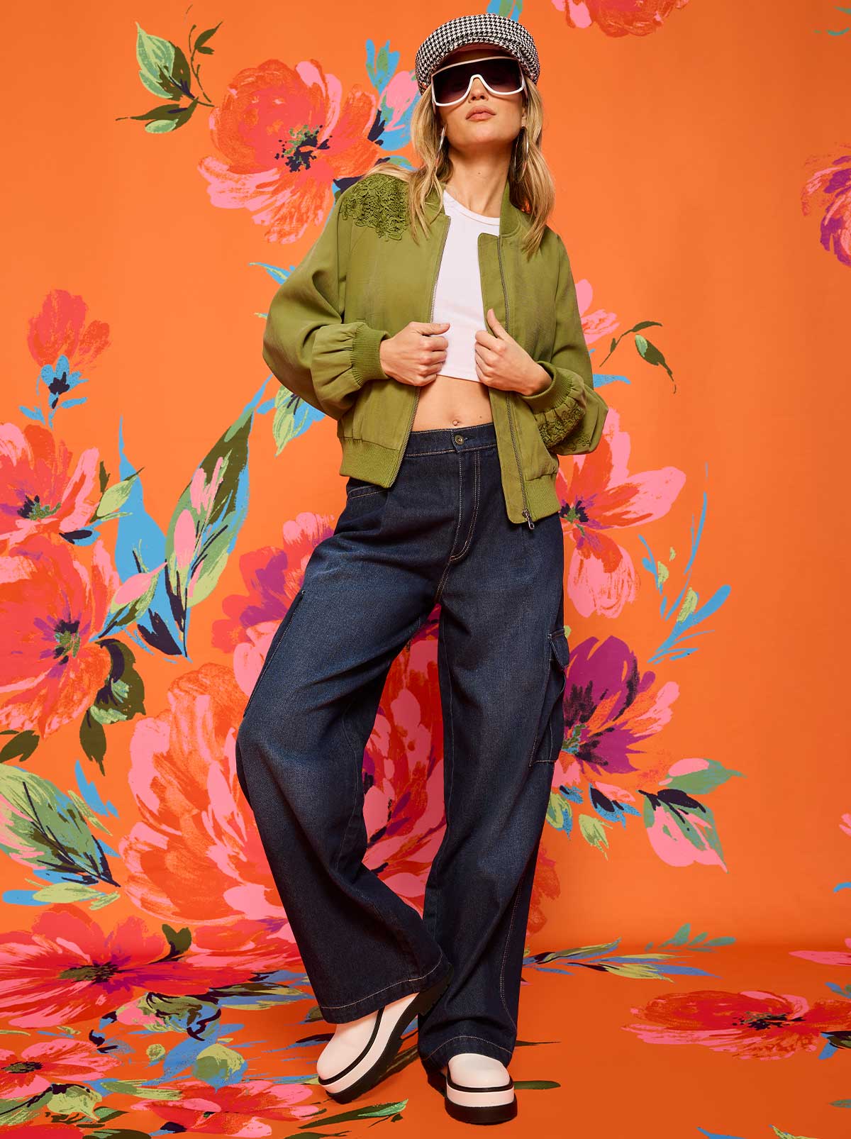 Fynn Bomber Jacket in Mayfly | Jessica Simpson Women