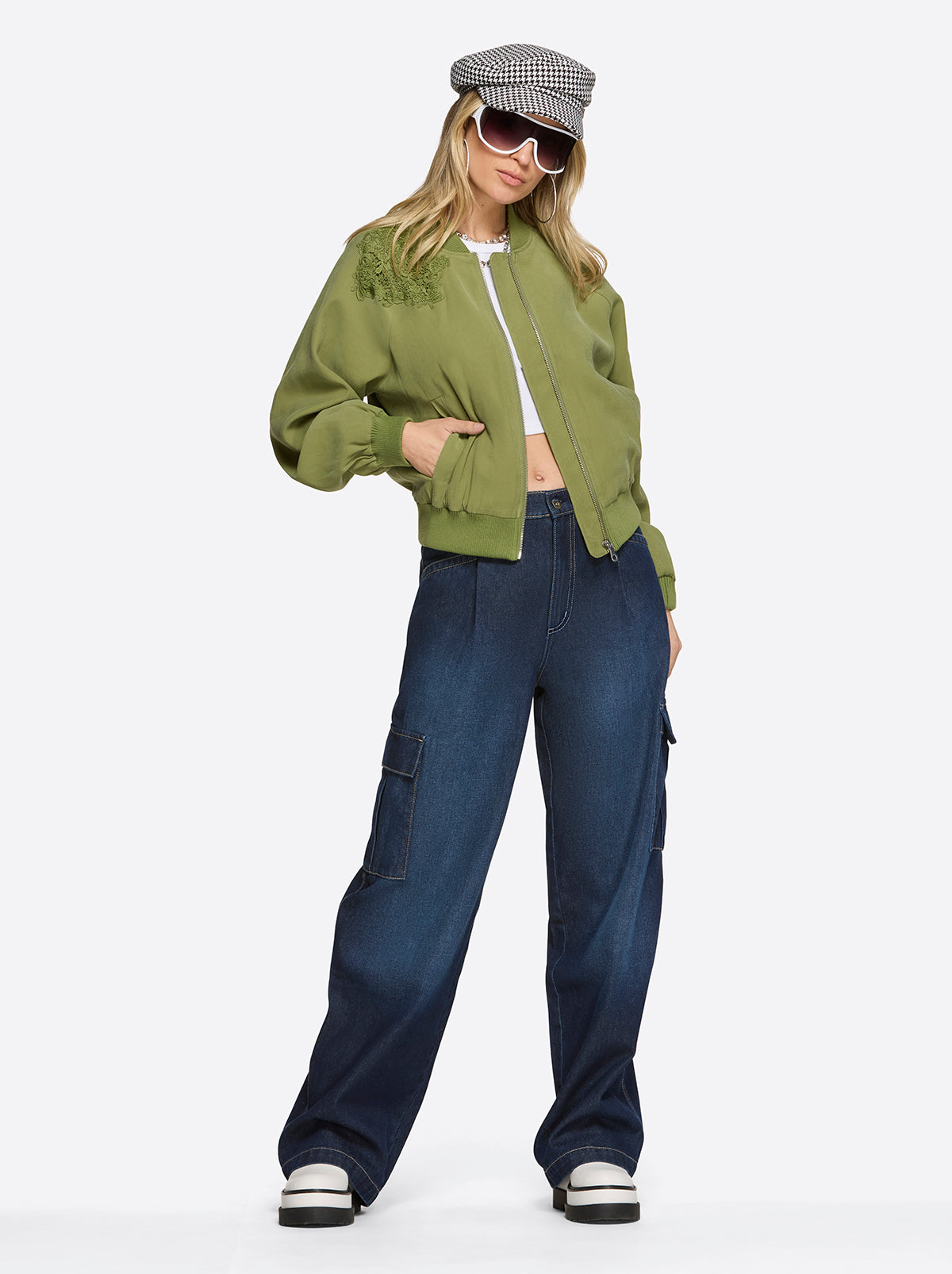 Fynn Bomber Jacket in Mayfly | Jessica Simpson Women