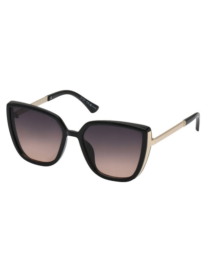 Cat Eye Sunglasses with Metal Temple in Black | Jessica Simpson Accessories