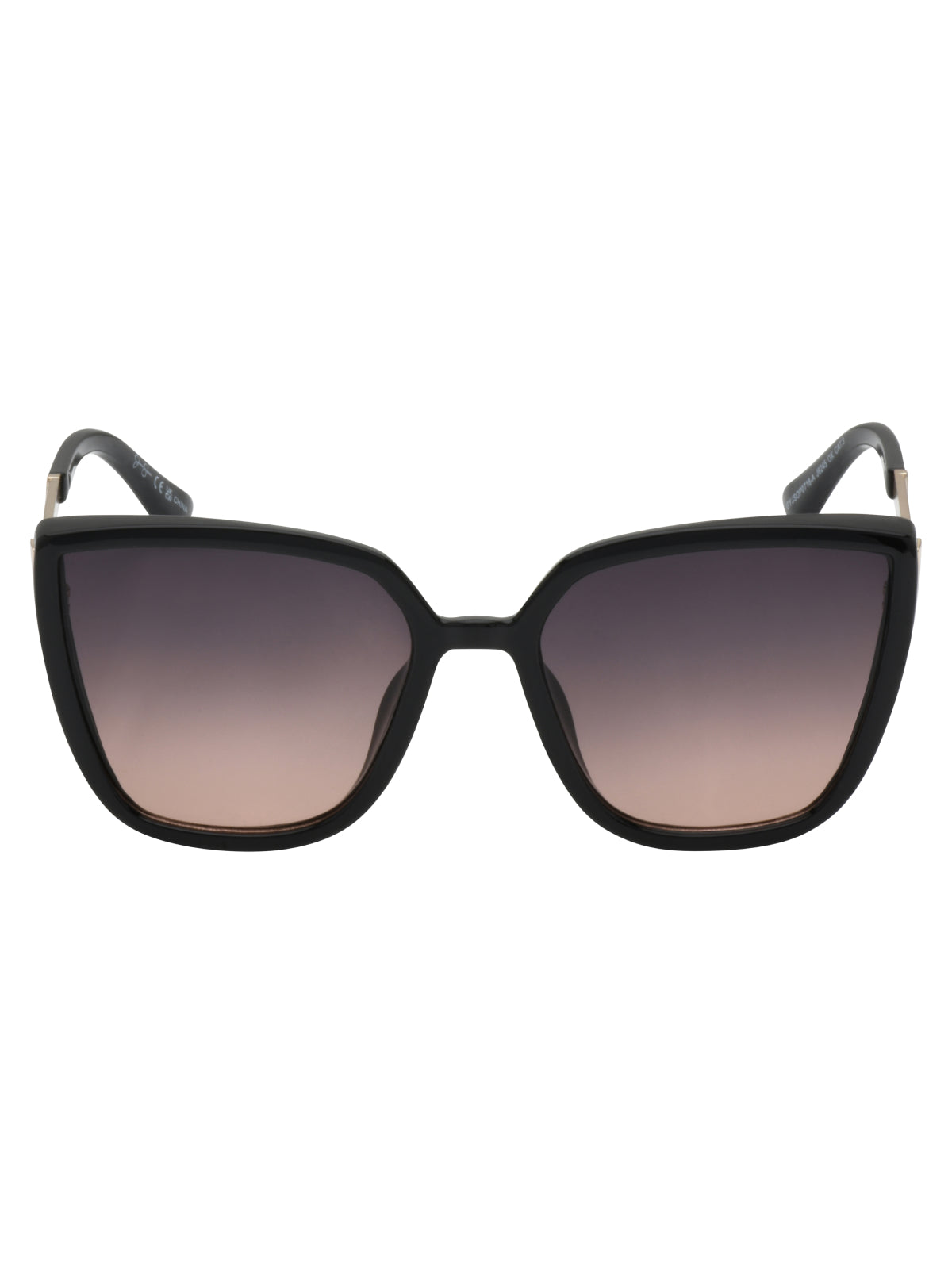 Cat Eye Sunglasses with Metal Temple in Black | Jessica Simpson Accessories