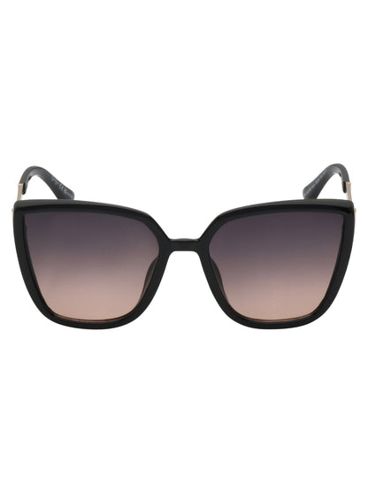 Cat Eye Sunglasses with Metal Temple in Black | Jessica Simpson Accessories