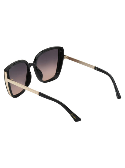 Cat Eye Sunglasses with Metal Temple in Black | Jessica Simpson Accessories